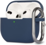Picture of Soft Silicone Skin Case Cover Shock-Absorbing Protective Case For Airpods  3rd Generation With Carabiner, Front LED Visible