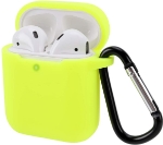 Picture of Airpods Case Cover Compatible with AirPods 2 & 1 Silicone Shockproof Airpods Case Cover Front LED Visible Extra Protection with Carabiner