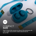 Picture of Mini True Wireless Earbuds, Bluetooth Earphones with 20H Playtime, EQ3 Sound, Charging Case, Aqua Teal