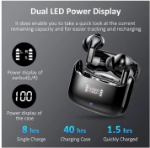 Picture of Wireless Earbuds Bluetooth 5.3, ENC Mic, Deep Bass, 48H Playtime, LED Display, IP7 Waterproof, USB-C Charging