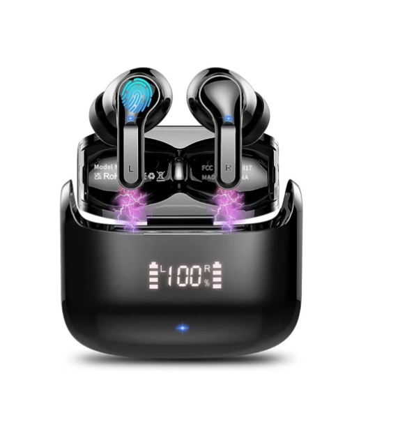 Picture of Wireless Earbuds Bluetooth 5.3, ENC Mic, Deep Bass, 48H Playtime, LED Display, IP7 Waterproof, USB-C Charging