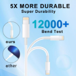 Picture of 3 Pack iPhone Fast Charger Cable USB Lead for Apple iPhone 5/6/7/8/X/XS/XR/SE/11/12/13/14